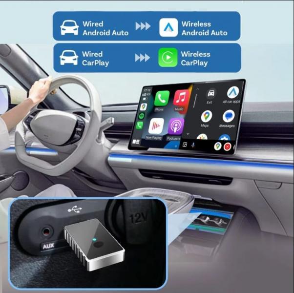 Адаптер CA505-M3 от USB-A / Type-C, Wireless CarPlay / Черен